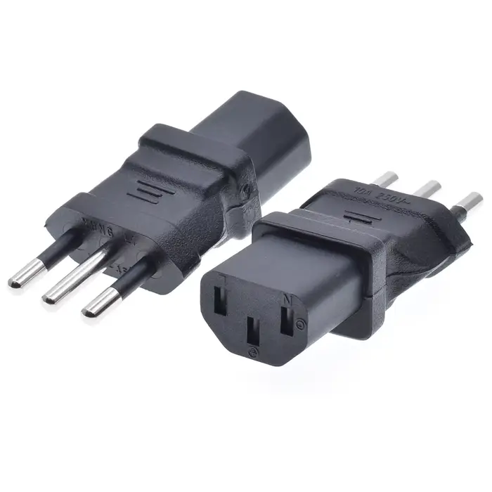Adaptateur de prise de type L d'italie à C13, prise de conversion de charge 10A 250V pour armoire d'