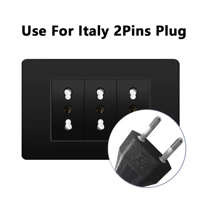 Prise de courant noire italie chili avec USB intelligente type-c charge rapide