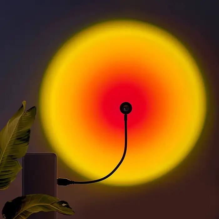 1x USB coucher de soleil lampe LED arc-en-ciel néon veilleuse projecteur photographie mur atmosphère