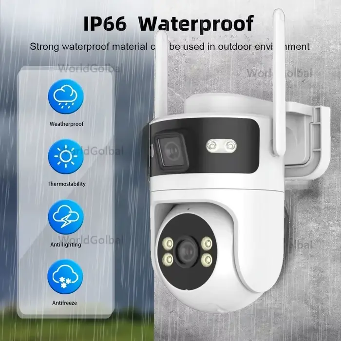 Tuya 5K 10MP WIFI caméra extérieure PTZ double objectif 8MP AI mouvement suivi automatique CCTV sécurité intelligente