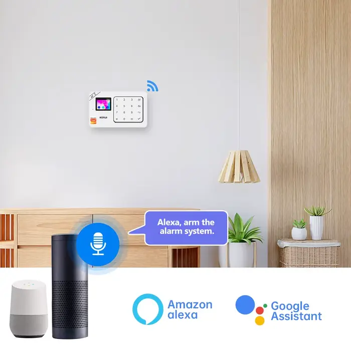 KERUI Kit d'alarme domestique sans fil WiFi GSM antivol avec écran tactile Tuya Smart Life App système