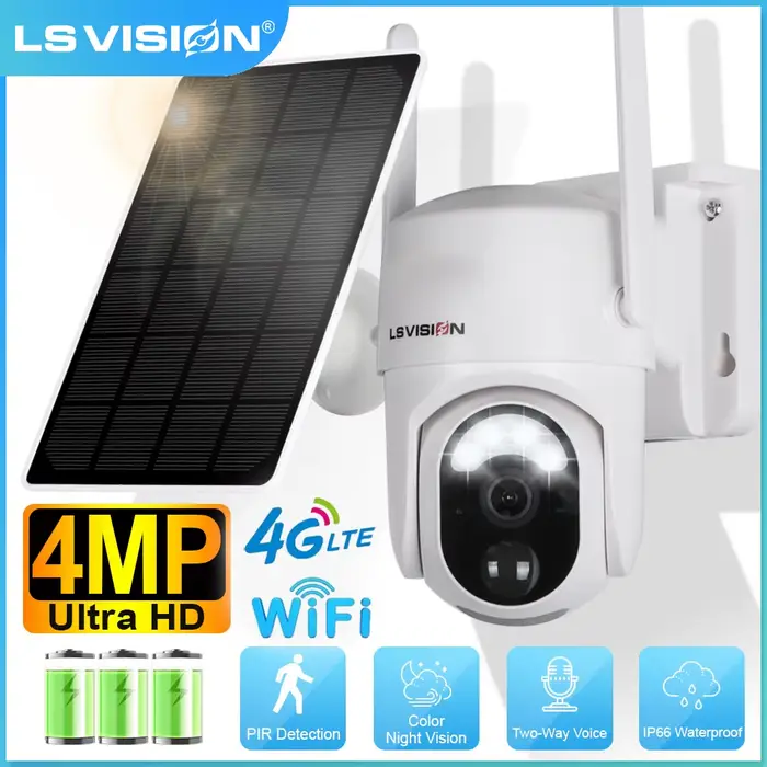4MP 4G WIFI caméra solaire IP CCTV