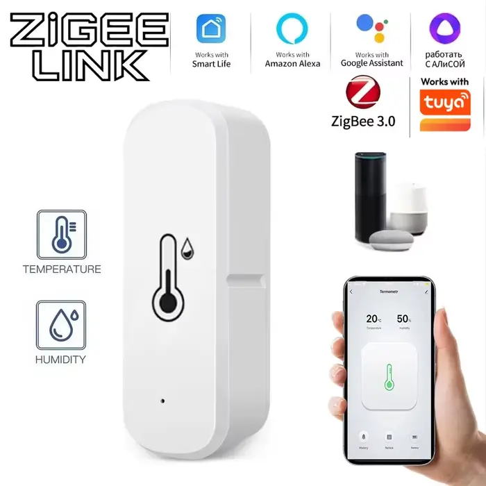 Capteur de température et d'humidité Zigbee 3.0