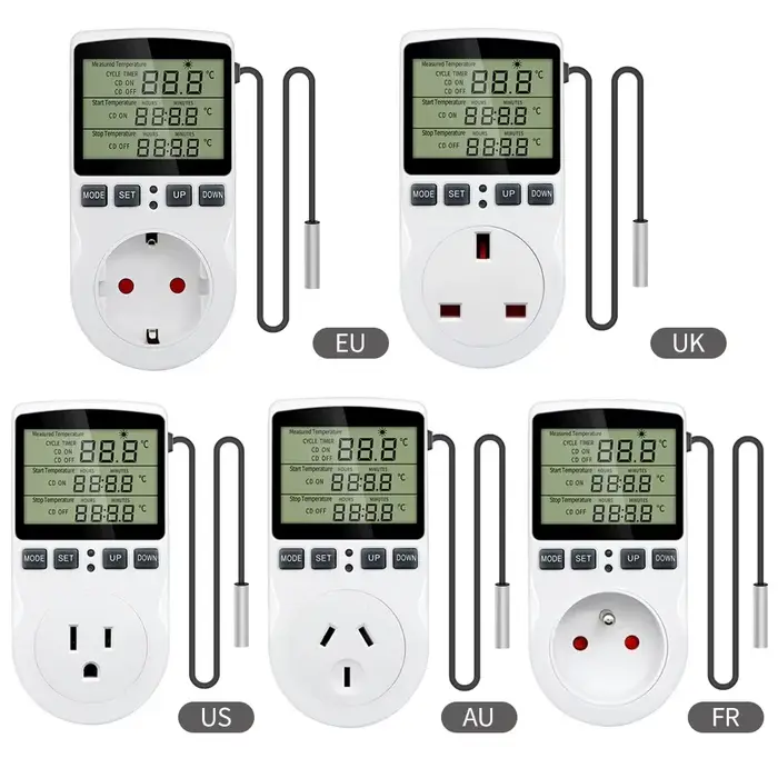 Minuterie prise Thermostat régulateur de température numérique EU/AU/US/FR/UK