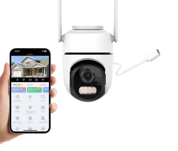 Caméra PTZ WiFi 4K Uzoom avec application ICsee, suivi IA, double objectif, double écran, surveillan