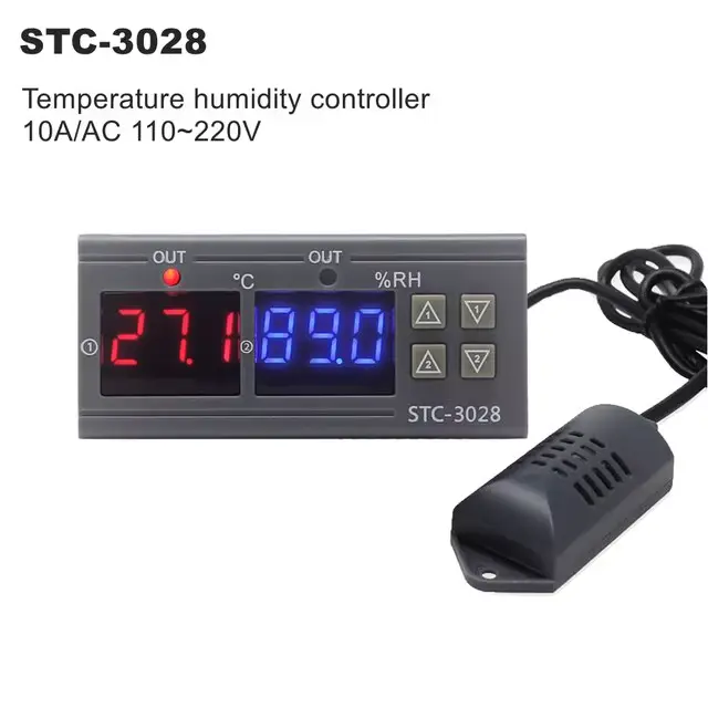 Contrôleur numérique de température et d'humidité, thermostat STC 3028 AC, 110V, 220V DC, 12V, hygro