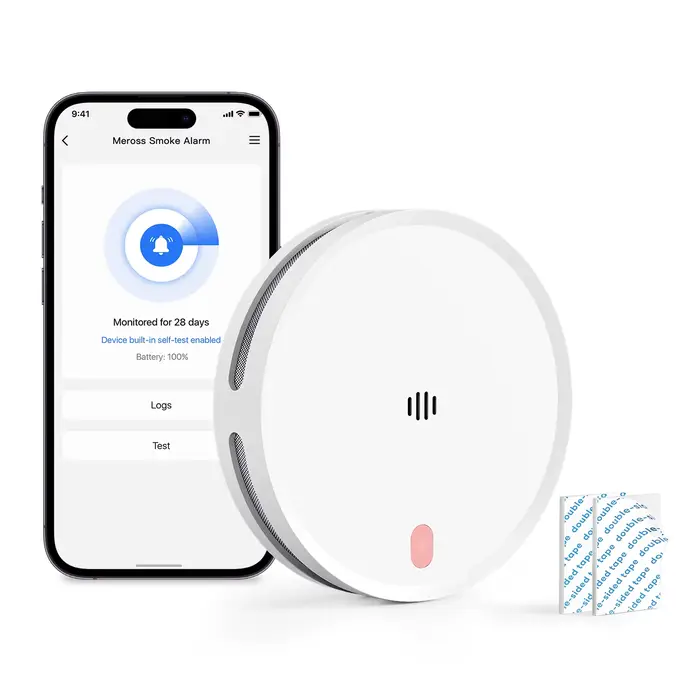 Meross – détecteur de fumée intelligent wifi MA151, avec batterie intégrée de 10 ans, capteur d'alar