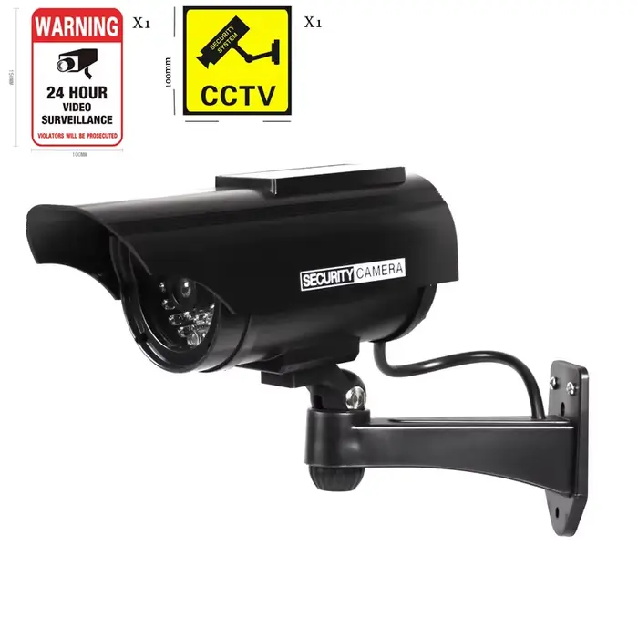 Caméra de vidéosurveillance factice, étanche, à énergie solaire, Led clignotante rouge, pour effraye