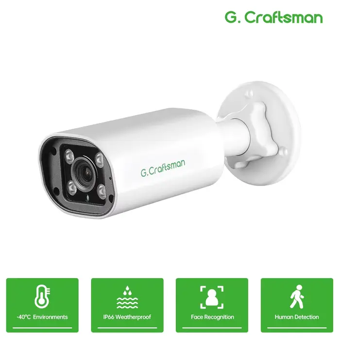 Caméra IP POE C GC PB 4MP, micro intégré, détection de mouvement/visage, ONVIF, sécurité CCTV IR, su