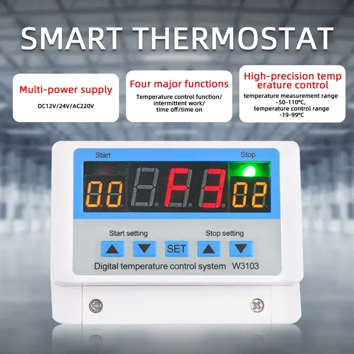 Thermostat numérique AC 220V DC 12V 24V, régulateur de température 30A, interrupteur de contrôle de 