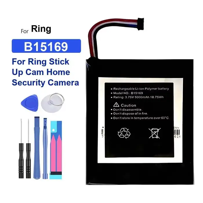 Batterie de caméra de surveillance B15169 5000mAh pour caméra de sécurité domestique Ring Stick UP C