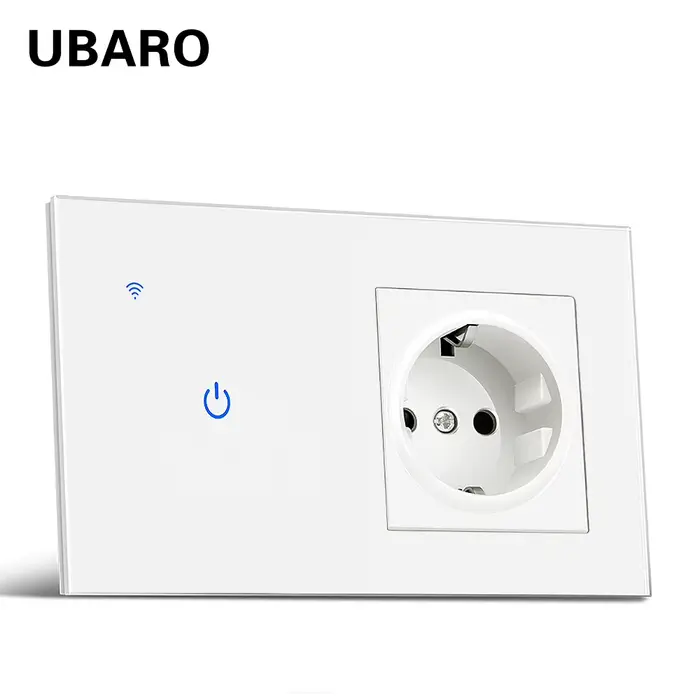 146*86 EU maison intelligente Tuya Wifi interrupteur prise panneau de verre capteur bouton Inteligen