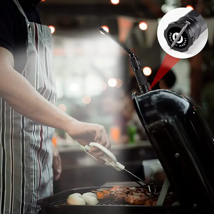 Lampe de travail pliable rechargeable lampe de poche LED ultra lumineuse avec lumière rouge 360 °   