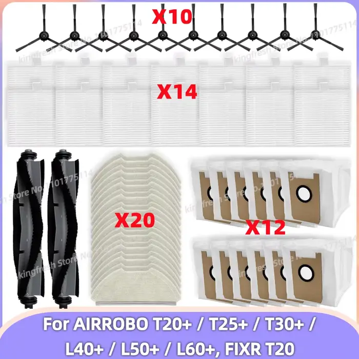 Compatible avec les Pièces de l’Aspirateur AIRROBO T20+ / T25+ / T30+ / L40+ / L50+ / L60+ / FIXR T2