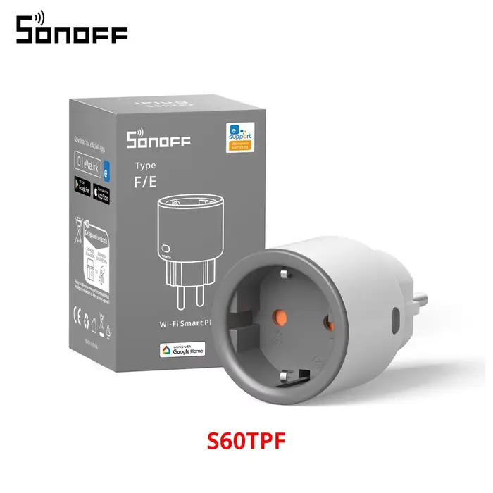 SONOFF-Prise intelligente WiFi S60 EU/UK avec moniteur d'alimentation, minuterie de protection contr