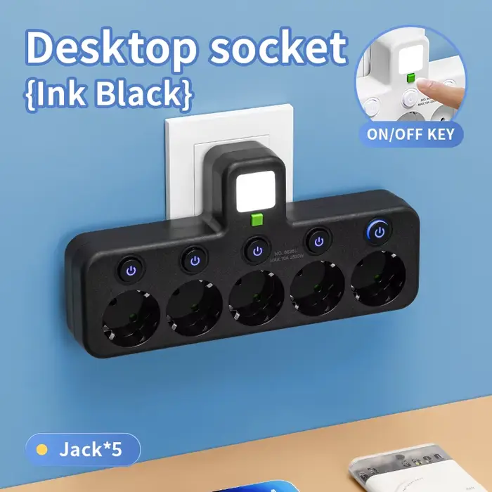 Prise ue 5 prises prise électrique sans rallonge avec ou sans cela Ports USB type-c deux spécificati