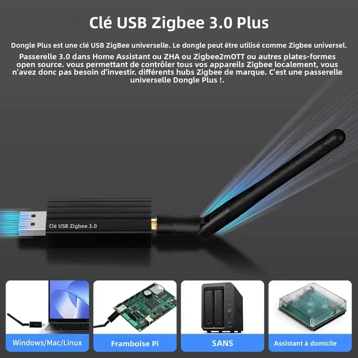 Haozee Zigbee 3.0 USB Dongle Plus Stick universel