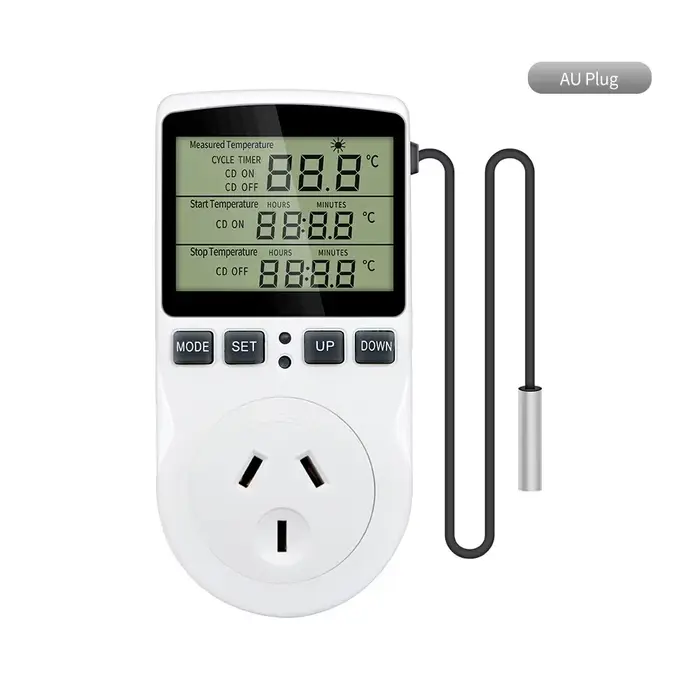Minuterie prise Thermostat régulateur de température numérique EU/AU/US/FR/UK prise avec minuterie i
