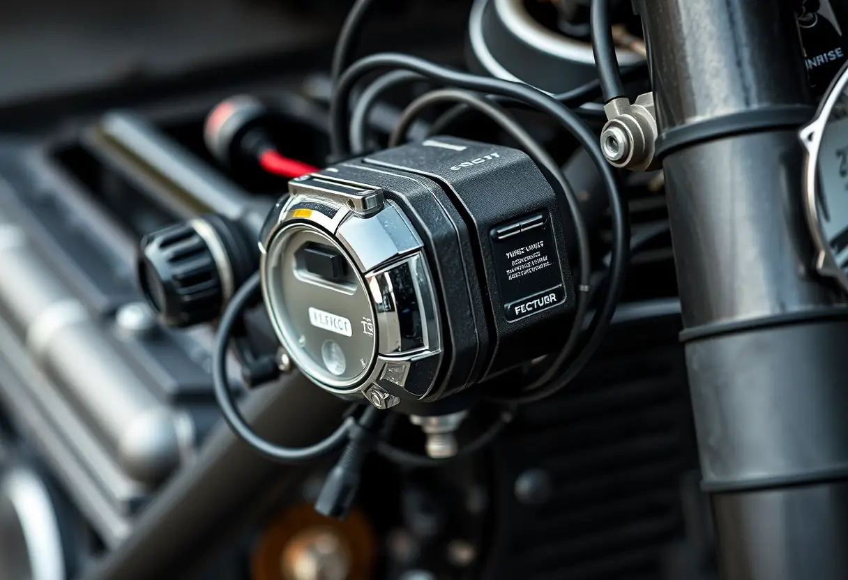 Alarme électromagnétique sur cadre de moto