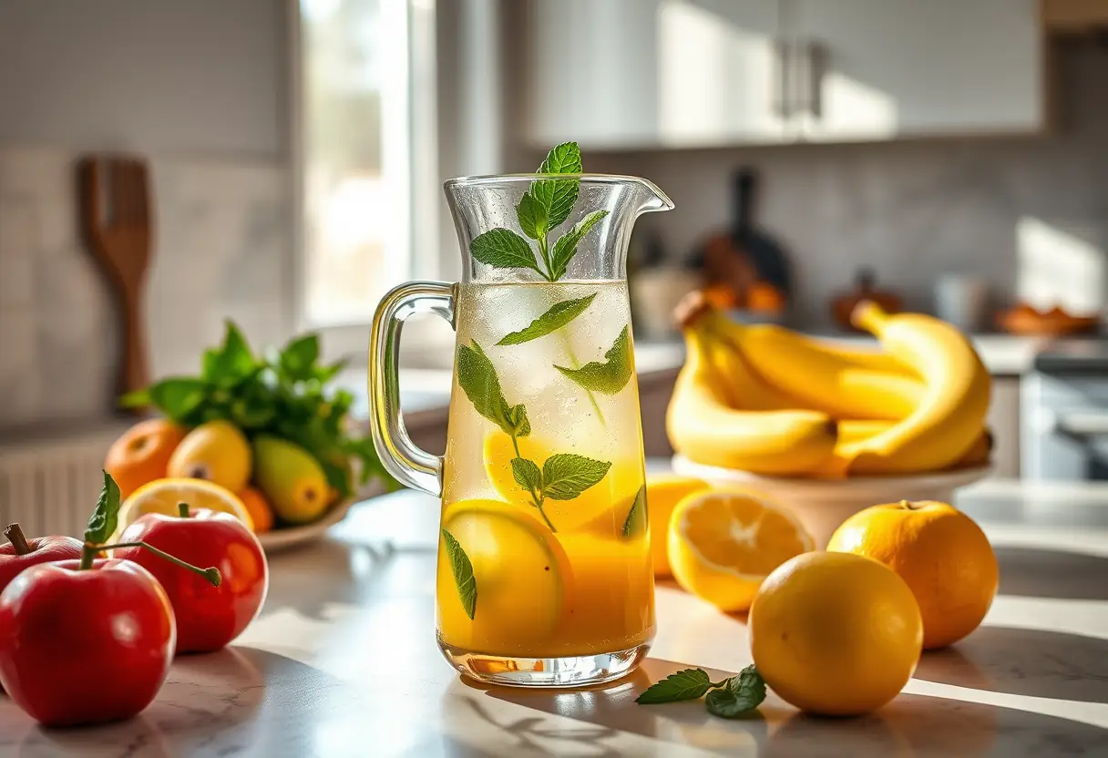 Boisson detox prête à être consommée au petit déjeuner