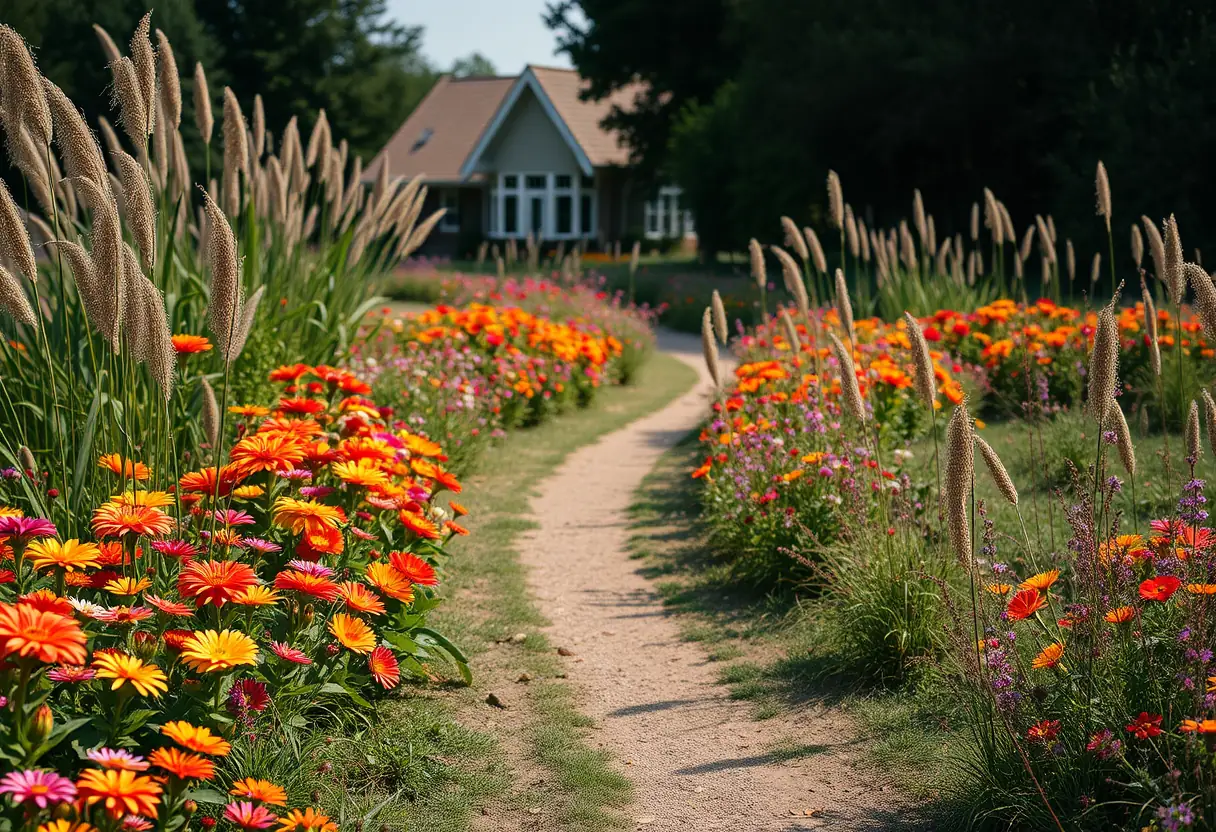 Un jardin coloré avec des fleurs et des herbes à la Maison Docteur Gachet