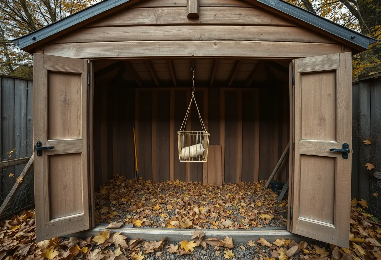 Abri de jardin contenant un piège à frelons maison