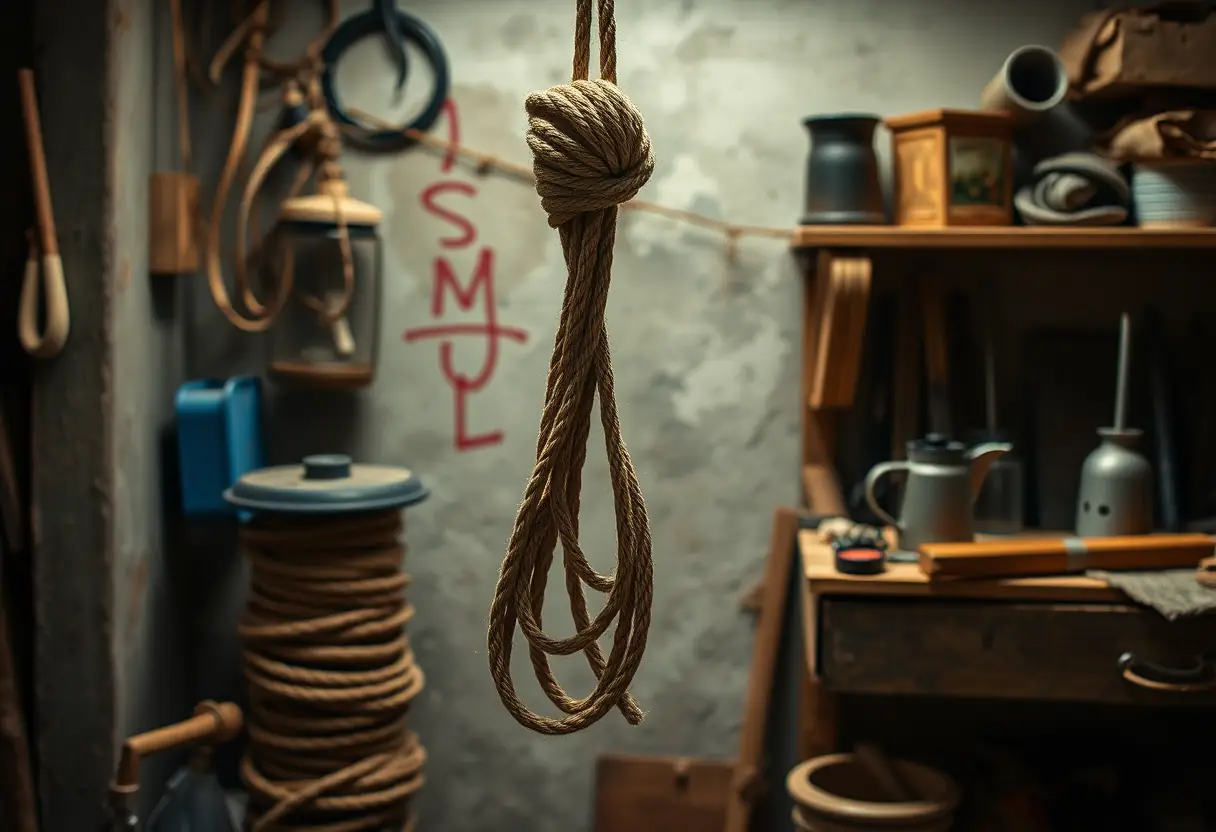 Atelier avec corde et outils pour piège à souris
