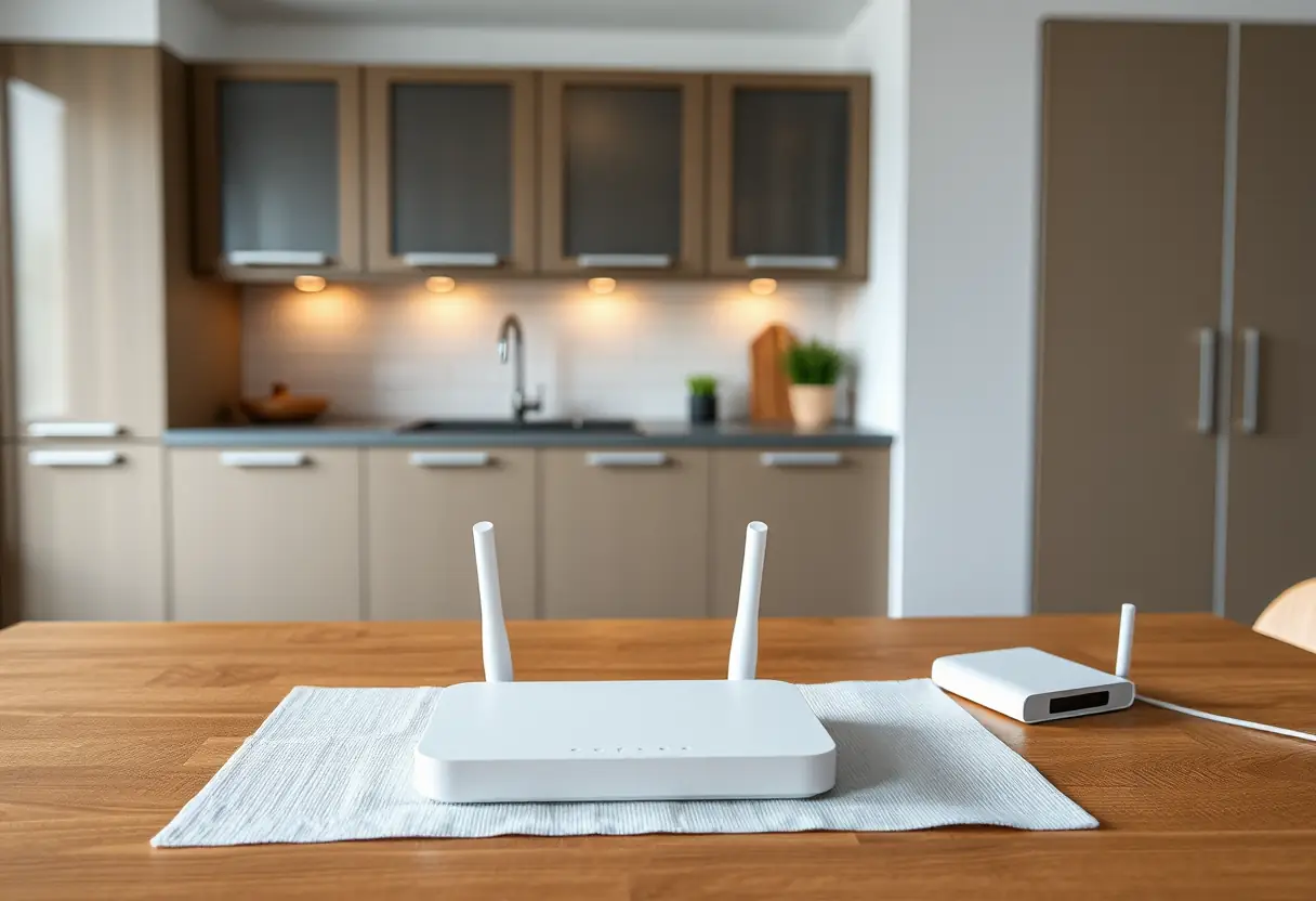 Le kit domotique sur une table de cuisine